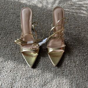 PLT gold heels